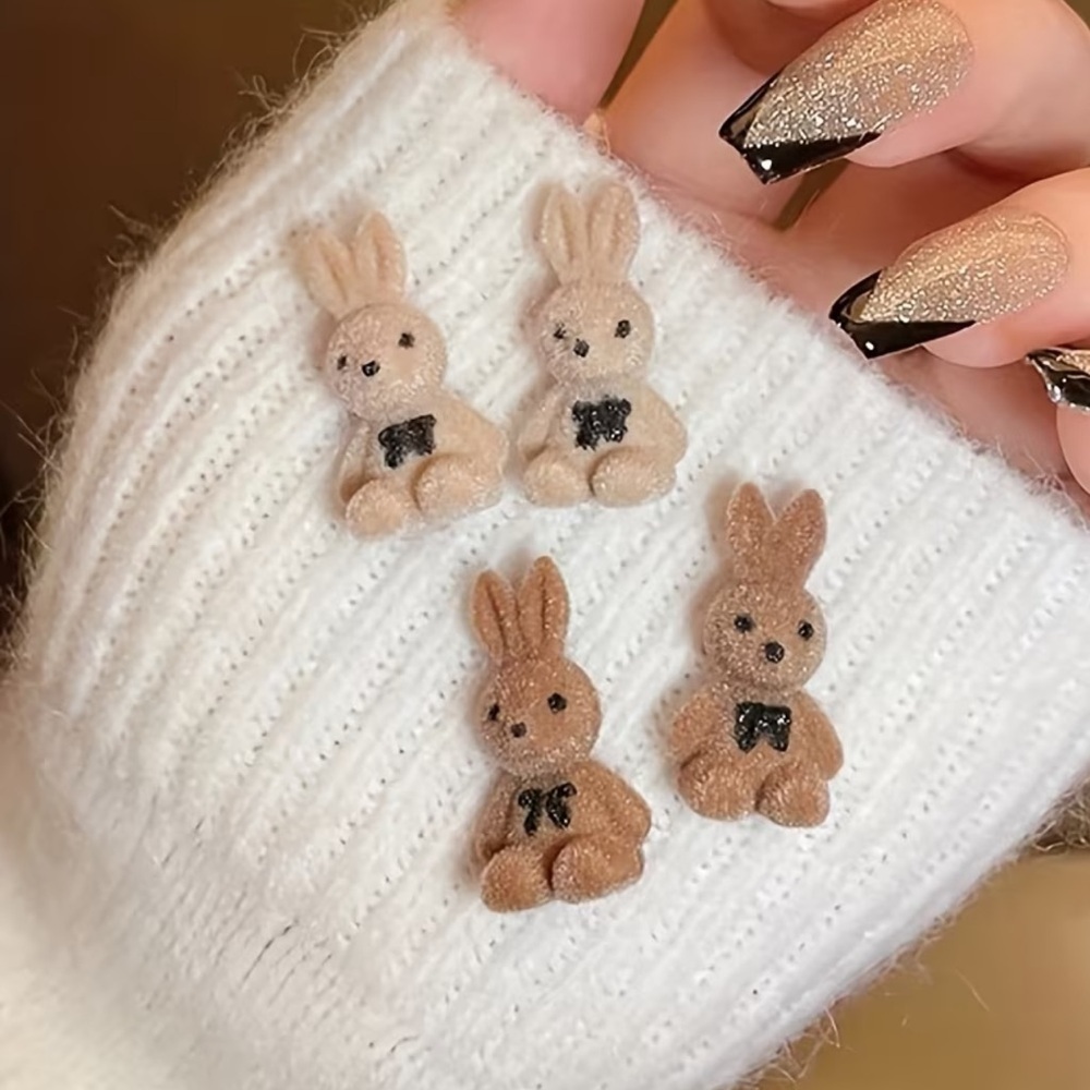 NEW! Cute Light Brown Bunny Earrings. Retro Bunny earrings 🐇 A3-117 - Picture 5 of 5